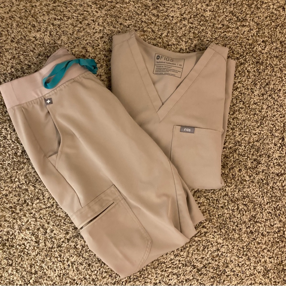 Figs Beige Track Pants & Joggers